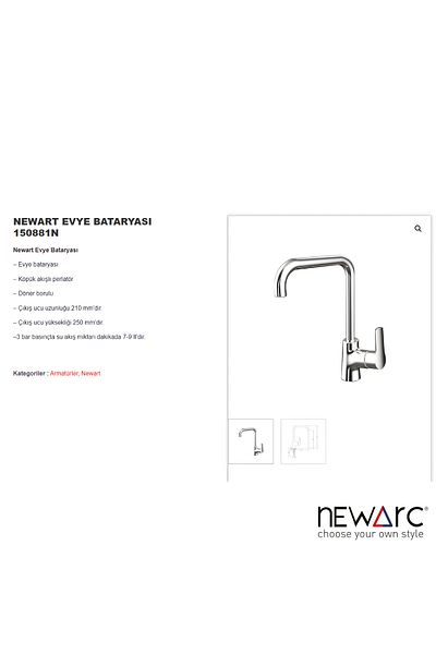 Newarc Newart Chrome Sink Faucet - 150881 N