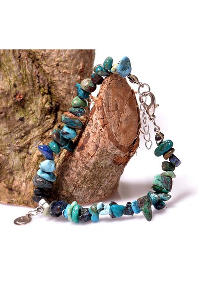 Taş Sandığı Chrysocolla Stone Bracelet - Broken Stone Bracelet