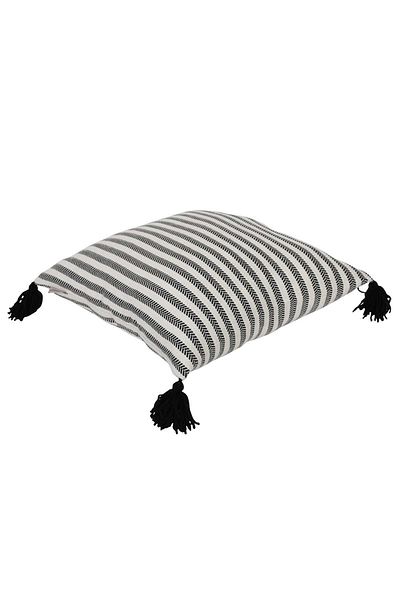 Aisha's Design Soft Textured Striped Tasseled Throw Pillow Cover - K-131
