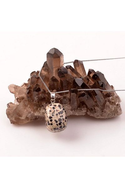 Taş Sandığı Jasper Stone Unshaped Necklace - Dalmatian Jasper