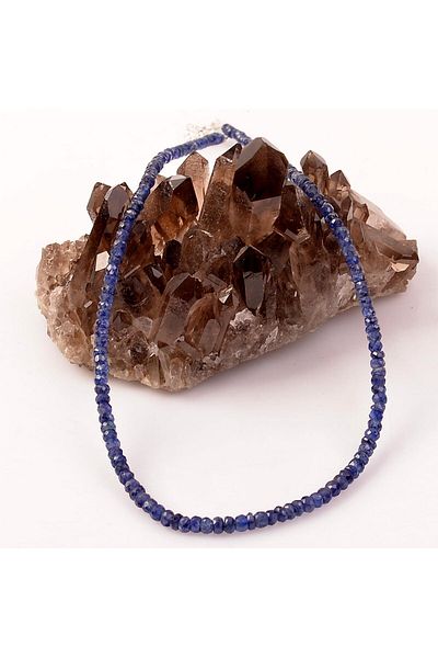 Taş Sandığı Sapphire Stone Silver Necklace - 3 Mm