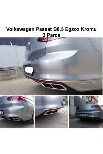 Niken Volkswagen Passat B8.5 Krom Egzoz Görünümü Difüzör Çıtası 2019 Sonrası