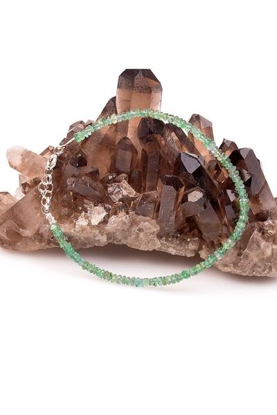 Taş Sandığı Zümrüt Taşı Gümüş Bileklik - 3 Mm