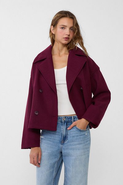 Stradivarius Kısa kruvaze ceket
