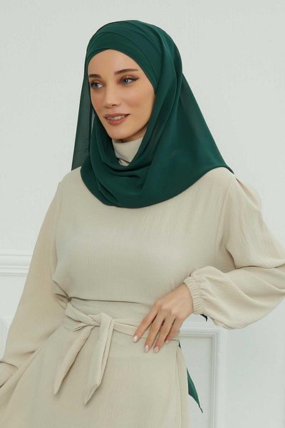 Aisha's Design شال شيفون كلاسيكي عملي بتصميم متقاطع - cps-15,cps-15