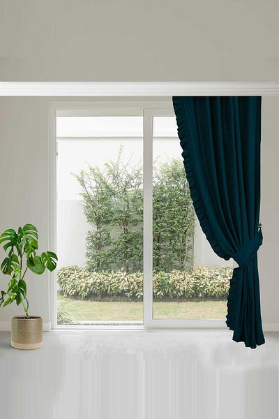 Aisha's Design ستارة خلفية مقاس 245x140 سم - حافة مكشكشة، حافة يمين، pr-2r