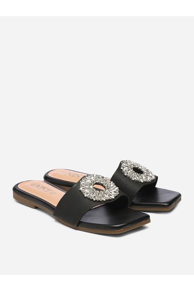 GNIST By Styli Embellished Strap Flat Sandals