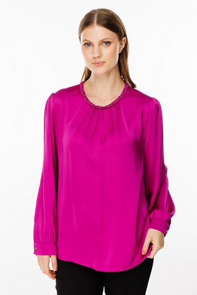 Ekol Braided Collar Satin Blouse