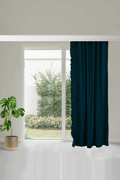 Aisha's Design ستارة خلفية مقاس 245x140 سم - حافة مكشكشة، حافة يمين، pr-2r