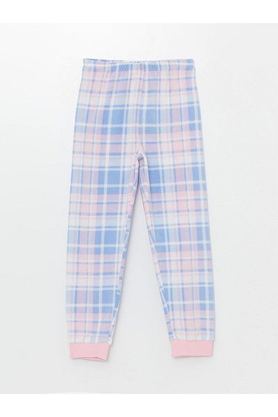 LC Waikiki Lcw Kids' Elastic Waist Plaid Fleece Girl's Pajama Bottom
