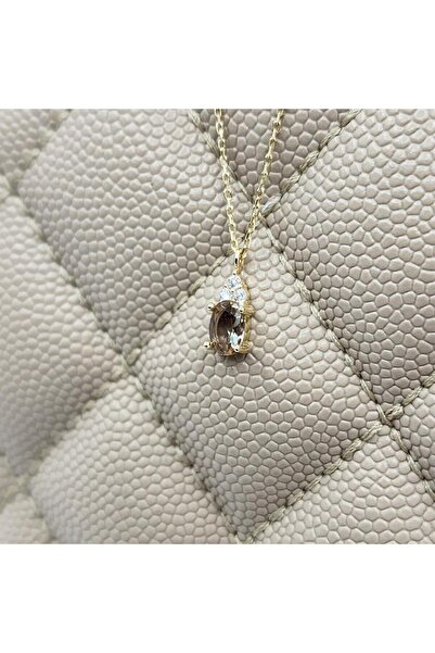 FasekGold Gümüş Kolye - 1.05ct Zultanit 0.25ct Pırlanta (SİGNTY) Doğal Taşlı Sade Tasarım 925 Ayar Gümüş Kolye