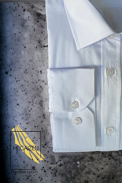 Hiizz Long Sleeve Dobby Patterned Classic Men's Shirt