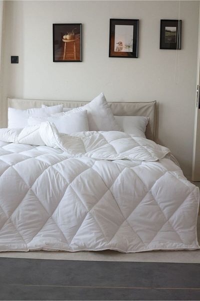 Demet Çeyiz Aksesuar White Double Quilt - 195x215