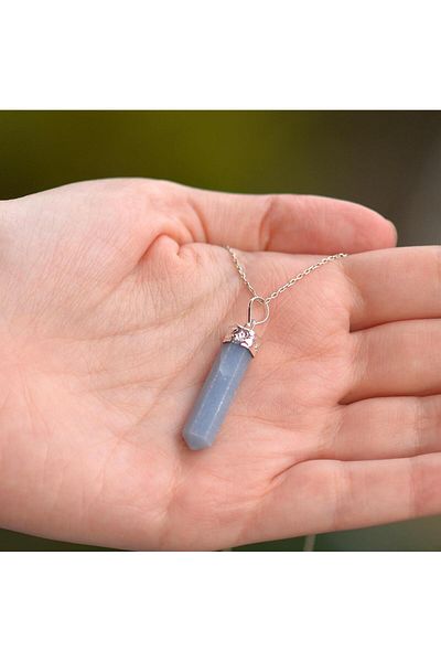 Taş Sandığı Angel Stone Pile Necklace / Angelite Stone