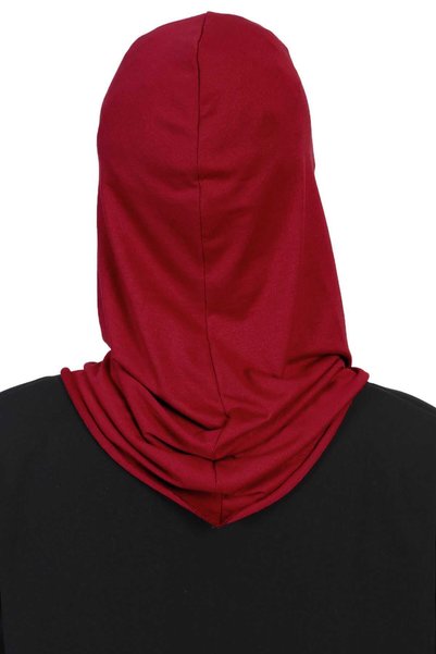 Aisha's Design Bonetă din bumbac pieptănat cu imprimeu, TB-2, Roșu Claret