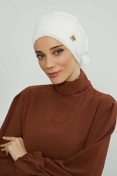 Aisha's Design عمامة شيفون جاهزة - مع الملحقات، HT-95S، HT-95S