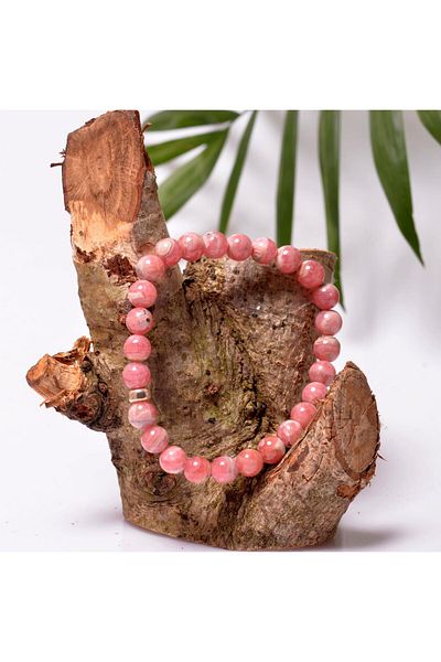 Taş Sandığı Rhodochrosite Stone Bracelet 8 mm - High Quality