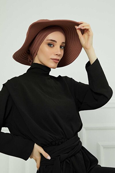 Aisha's Design Αποσπώμενο καπέλο από χτενισμένο βαμβάκι, S-2P, Σκούρο καφέ