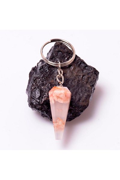 Taş Sandığı Cone Shaped Floral Stone Keychain