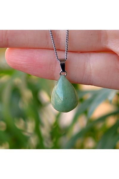 Taş Sandığı Aventurine Stone Drop Necklace