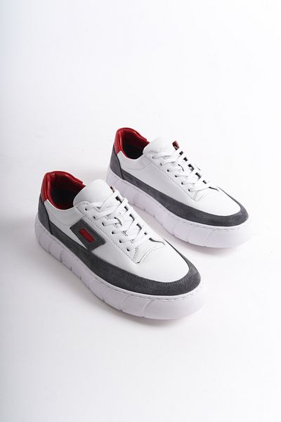 Mubiano Pantofi sport și pantofi sport din piele naturală pentru bărbați gri -mbkryd203-gr