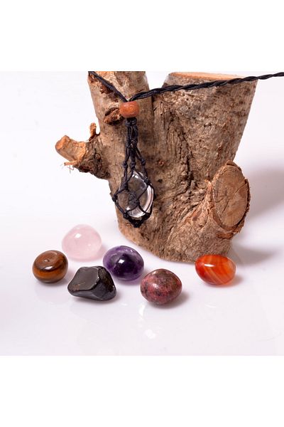 Taş Sandığı 7 Pieces Natural Stone Slouchy Mass - Different Necklace Every Day - Net Necklace Gift