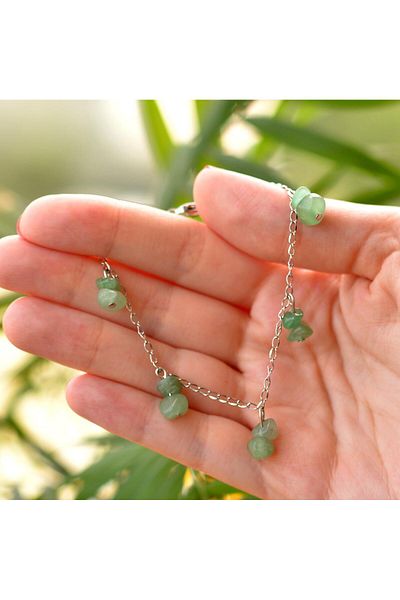 Taş Sandığı Aventurine Stone Bracelet – With Non-Tarnish Chain