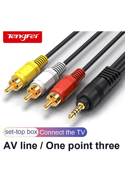 Choice كابل صوت وفيديو AV بمقبس 3.5 ملم إلى 3 RCA ذكر، سلك محول قياسي 3RCA لأجهزة الصوت والفيديو