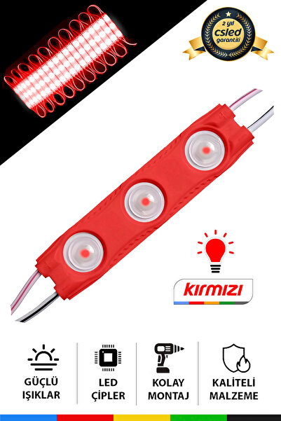 CSled DC12V 1.2W Kırmızı LED Modül 5 Adet Su Geçirmez Yapışkanlı Reklam Tabel...