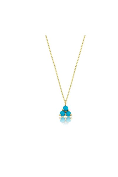 FasekGold Gümüş Kolye - Mini Firuzeli Gümüş Kolye