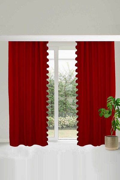 Aisha's Design Tassel Edged Background Curtain,Pr-1B