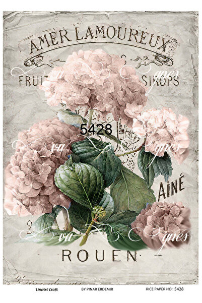 LİNEART Lineart Brass Decopage Paper 29X42 No:L5428
