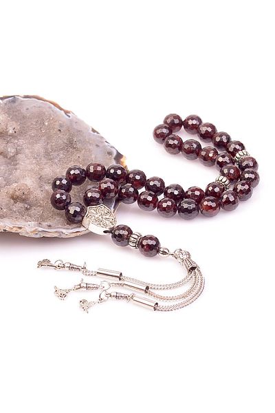 Taş Sandığı Lal Stone Rosary (10 Mm) / Facet Cut