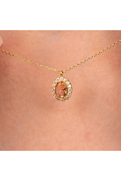 FasekGold Gümüş Koyle - Zultanit Oval Taşlı 925 Ayar Gümüş Kolye