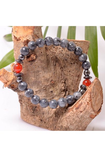 Taş Sandığı Agate and Hematite Stone Jade Bracelet