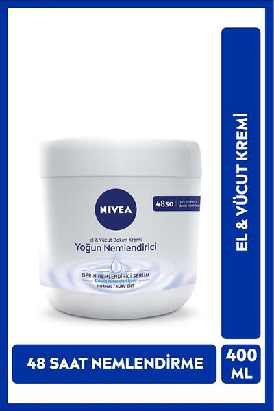 NIVEA 400ml Intensive Moisturizing Hand and Body Care Cream - 48 Hours Intensive Moisturizer, Dry Skin Types