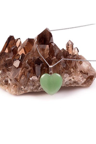 Taş Sandığı Aventurine Stone Heart Necklace - Small Size