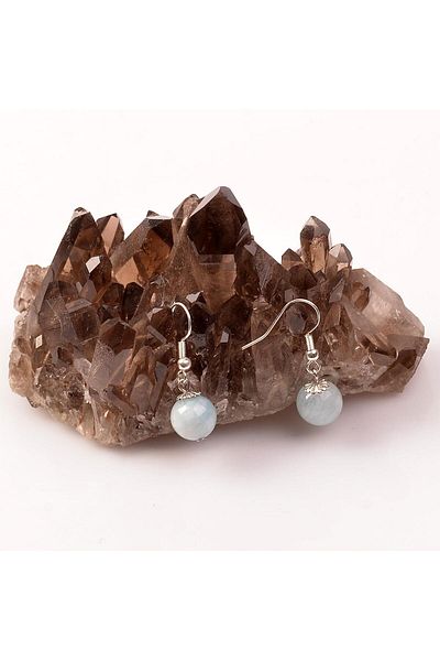Taş Sandığı Aquamarine Stone Earrings
