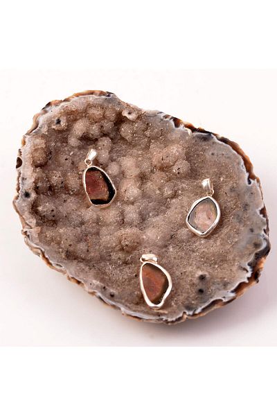 Taş Sandığı Watermelon Tourmaline Stone Silver Necklace