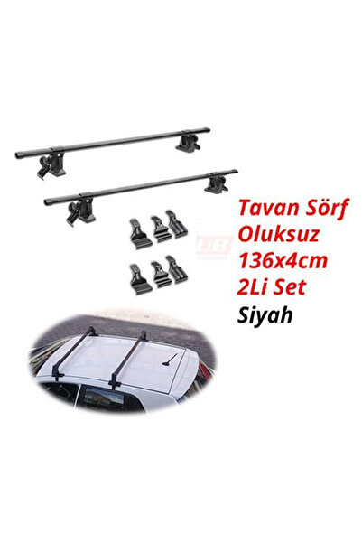 Universal Araç Üzeri Bagaj Oluksuz Araç Için Ara Atkı Sörf Siyah