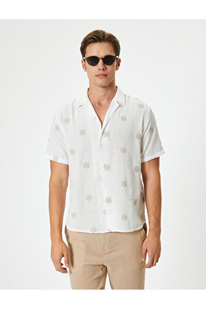 Koton Short Sleeve Printed Classic Summer Shirt