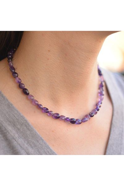 Taş Sandığı Amethyst Stone Necklace - Amorphous Cut