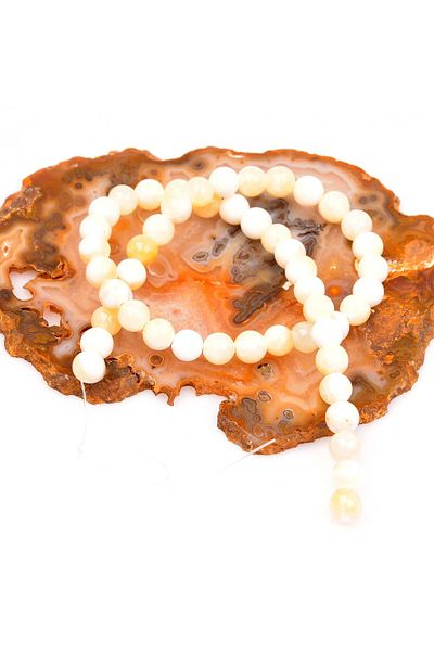 Taş Sandığı 8 Mm Aragonite Stone String