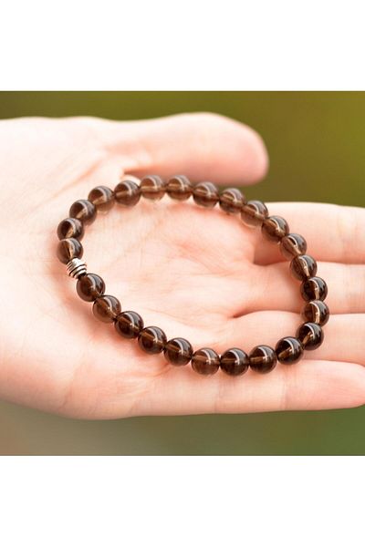 Taş Sandığı Smoky Quartz Stone Bracelet (8 Mm)