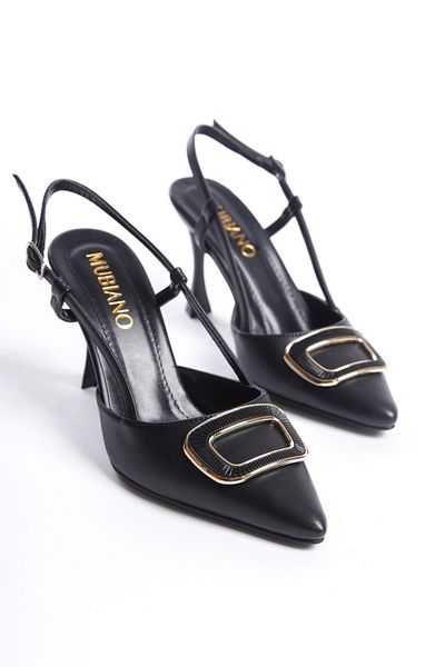 Mubiano Mbhrn960-s Pantofi negri cu toc înalt și pantofi stiletto