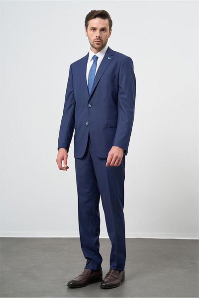 İmza Navy Blue Mono Collar Wool 6 Drop Comfort Fit Suit 1001235904
