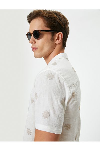 Koton Short Sleeve Printed Classic Summer Shirt