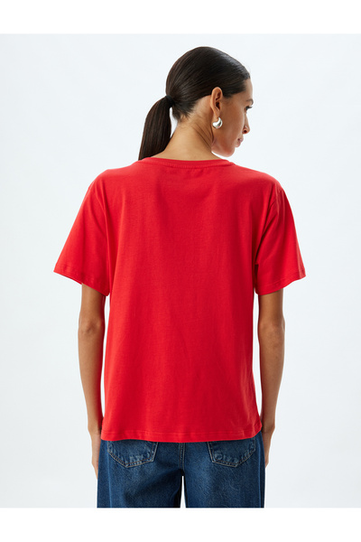 Koton Basic V nyakú póló, rövid ujjú pamut, normál szabású