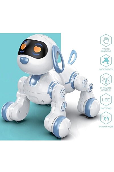 Pshoplay Kumandalı Şarjlı İnteraktif Akıllı Robot Köpek - LED Emoji ve Dokunma Hassasiyeti