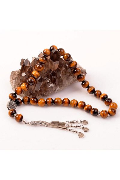 Taş Sandığı Tiger Eye Stone Rosary - 10 mm